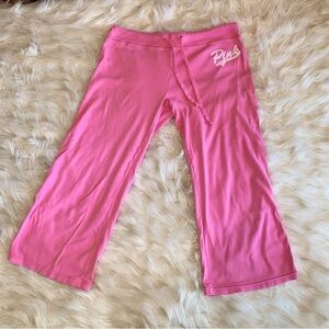 Pink by Victoria’s Secret Cropped Pink Drawstring Pajama Bottoms Size Small